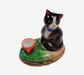 Cat w Red Cup Limoges Box Porcelain Figurine-Cat-CH1R168