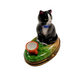 Cat w Red Cup Limoges Box Porcelain Figurine-Cat-CH1R168