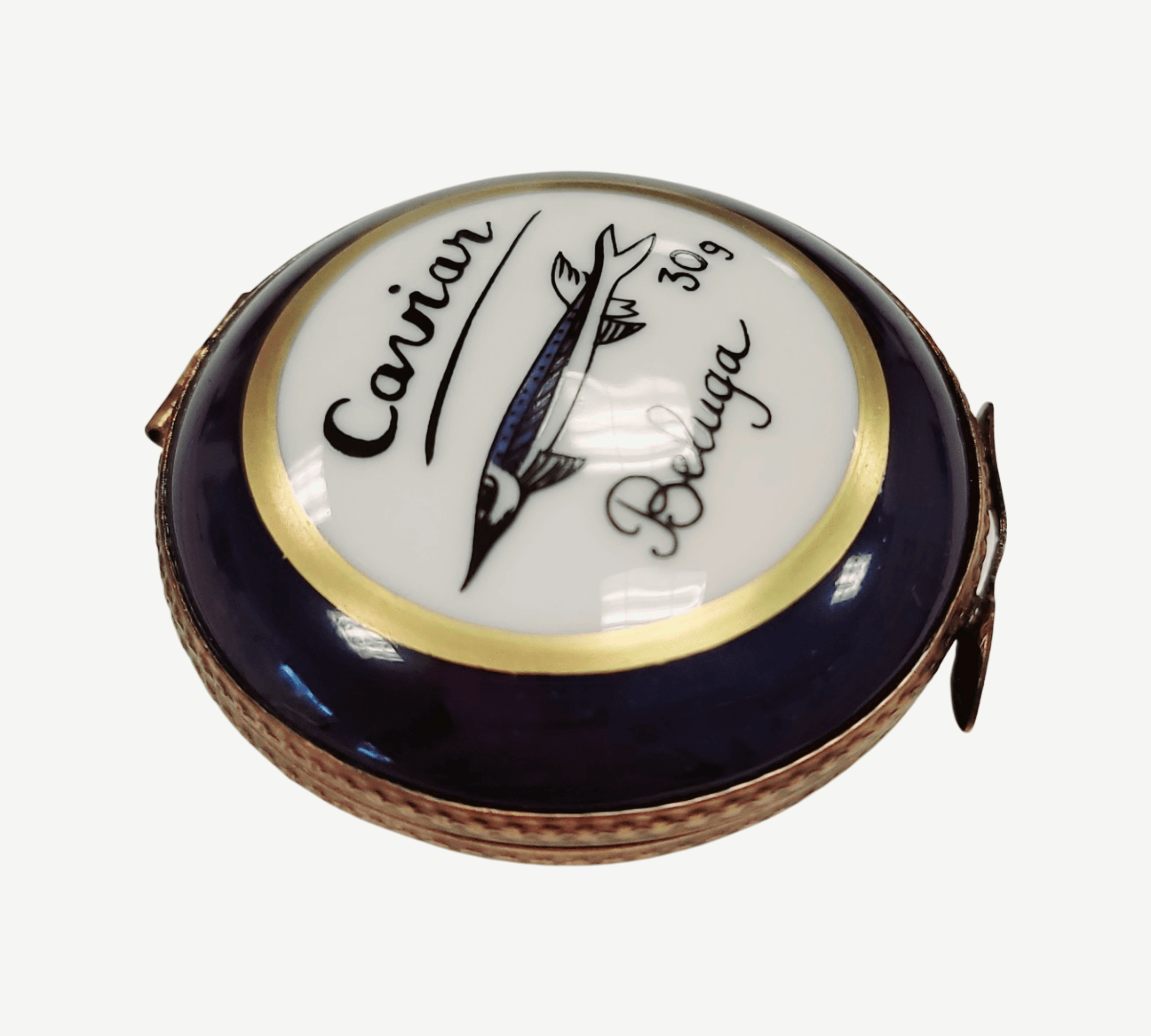 caviar fish box Caviar Limoges Box – Handcrafted French Porcelain Collectible