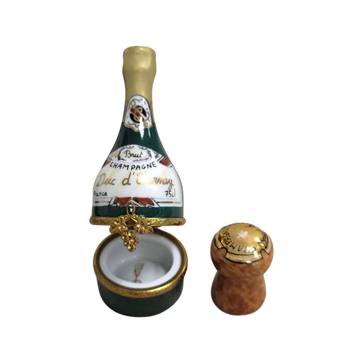 Champagne Bottle Limoges Box for Celebrations Porcelain Limoges wine French Trinket Box