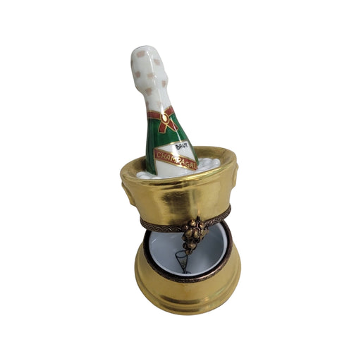 Champagne Bucket Grapes Figurine for Celebrations Porcelain Limoges Wine French Trinket Box