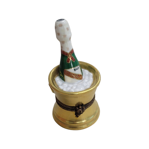 Champagne Bucket Grapes Figurine for Celebrations Porcelain Limoges Wine French Trinket Box