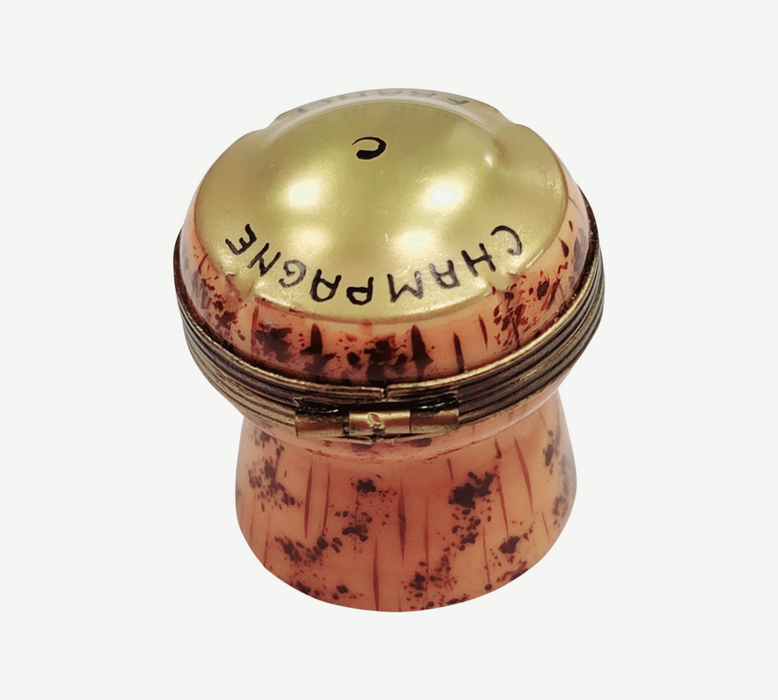 Champagne Cork Limoges Box for Collectors Porcelain Limoges spirits champagne wine French Trinket Box