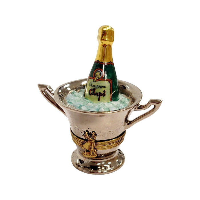 Chaps Silver Champagne Bucket on Ice Limoges Box Porcelain Figurine-Wine-CH3S183