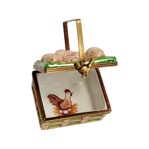 Charming Egg Basket for Nature Lovers Porcelain Limoges Food Basket French Trinket Box