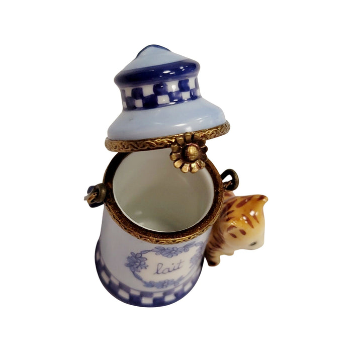 Charming Cat Limoges Box for Cat Lovers Porcelain Limoges Cat beverage French Trinket Box