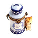 Charming Cat Limoges Box for Cat Lovers Porcelain Limoges Cat beverage French Trinket Box