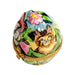Charming Cat Egg for Nature Lovers Porcelain Limoges Egg Butterfly Cat French Trinket Box