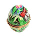 Charming Cat Egg for Nature Lovers Porcelain Limoges Egg Butterfly Cat French Trinket Box