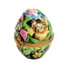 Charming Cat Egg for Nature Lovers Porcelain Limoges Egg Butterfly Cat French Trinket Box