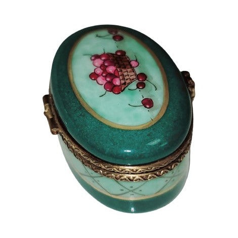 The Cherries on Green Oval, a Limoges keepsake with true French charm