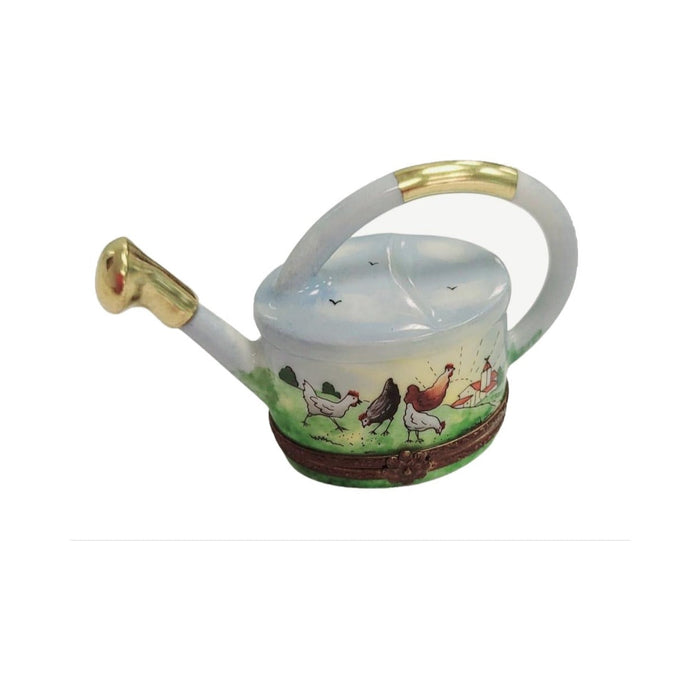 The Watering Can with Chickens, a Limoges keepsake with true French charm