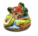 Charming Cottage River Box for Collectors Porcelain Limoges home French Trinket Box