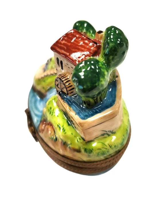 Charming Cottage River Box for Collectors Porcelain Limoges home French Trinket Box