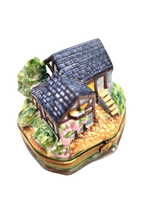 Charming Cottage Limoges Box for Collectors Porcelain Limoges home French Trinket Box