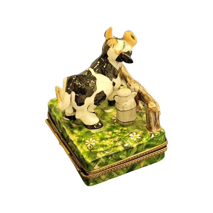 Charming Cow Keepsake Box for Nature Lovers Porcelain Limoges farm animal French Trinket Box