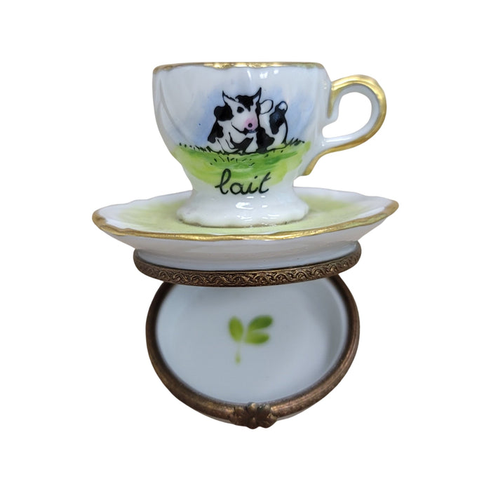 Charming Cow Milk Cup for Collectors Porcelain Limoges beverage China French Trinket Box