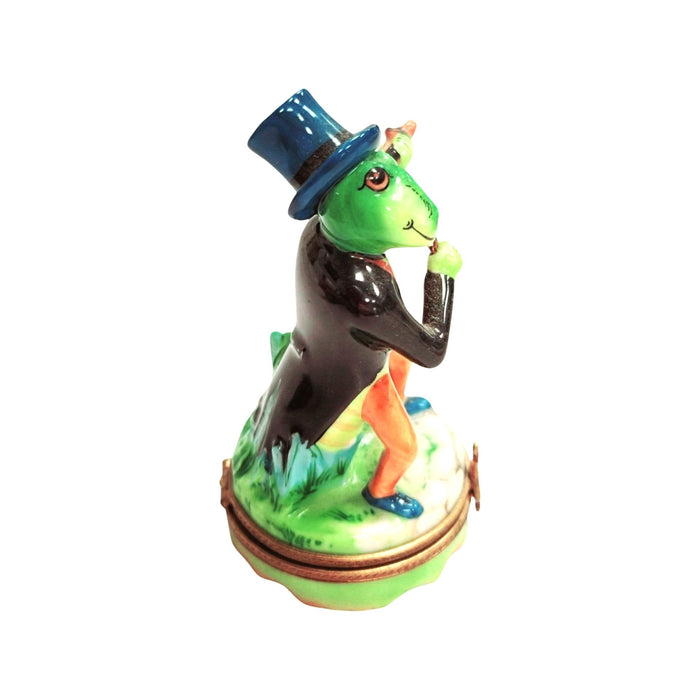 Charming Cricket Music Box for Nature Lovers Porcelain Limoges Music bugs critters bug French Trinket Box