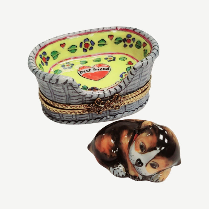 Charming Dog Limoges Box for Pet Lovers Porcelain Limoges dog limoges box French Trinket Box