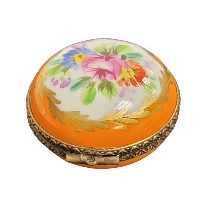 Charming Floral Limoges Box for Elegant Gifting Porcelain Limoges round French Trinket Box