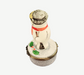 Charming Snowman Figurine for Winter Cheer Porcelain Limoges Snowman French Trinket Box