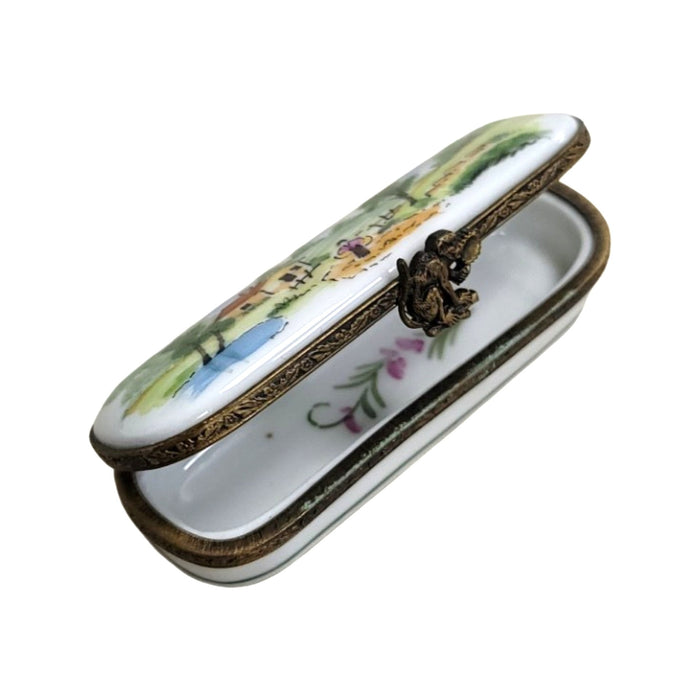 Charming House Scene Limoges Box for Elegant Collectors Porcelain Limoges shaped Home French Trinket Box