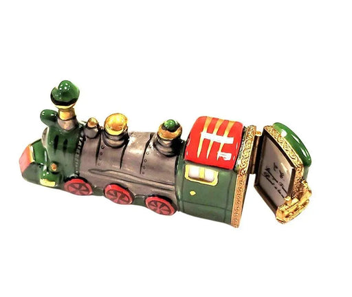Charming Limoges Train Figurine for Collectors Porcelain Limoges vehicle xmas French Trinket Box