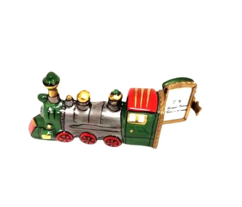 Charming Limoges Train Figurine for Collectors Porcelain Limoges vehicle xmas French Trinket Box
