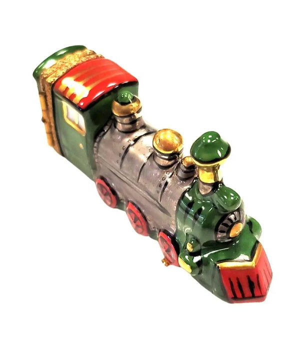 Charming Limoges Train Figurine for Collectors Porcelain Limoges vehicle xmas French Trinket Box