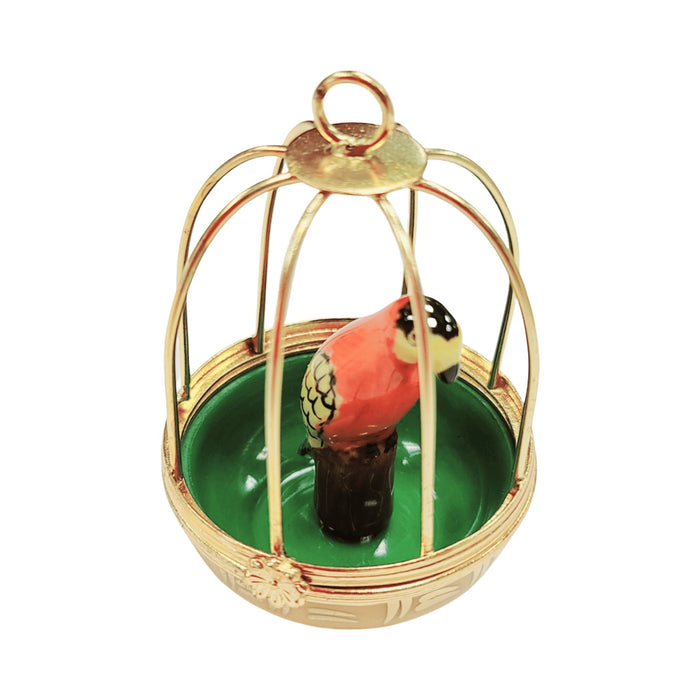Limoges Boutique presents the Parrot in Cage, a genuine Limoges box painted by hand in France