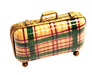 Charming Plaid Limoges Suitcase for Collectors Porcelain Limoges travel French Trinket Box