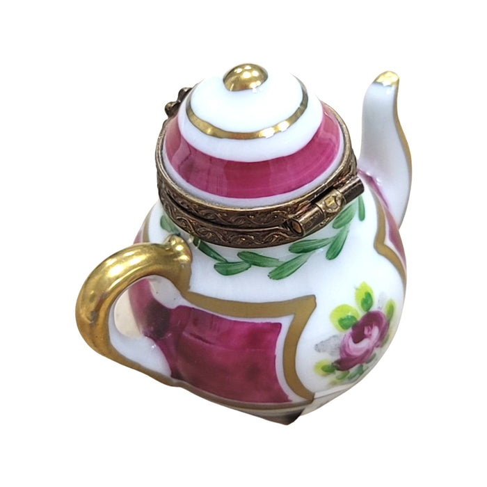 Charming Purple Teapot for Collectors Porcelain Limoges China French Trinket Box