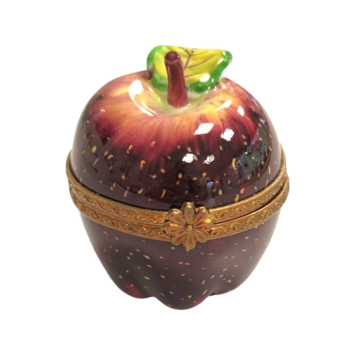 Charming Red Apple Limoges Box for Collectors Porcelain Limoges fruit French Trinket Box