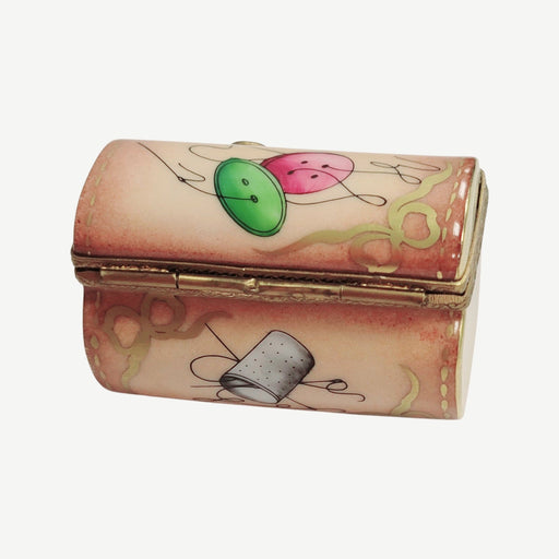 Charming Sewing Box for Crafters Porcelain Limoges home French Trinket Box