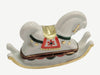 Charming White Rocking Horse for Baby Shower Porcelain Limoges figurine BABY maternity figurine horse French Trinket Box
