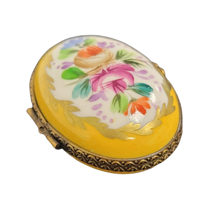 Charming Floral Limoges Box for Luxury Collectors Porcelain Limoges round French Trinket Box