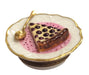 Cherry Pie Dessert on Plate Limoges Box Porcelain Figurine-food fruits vegetables-CH2P139PINK