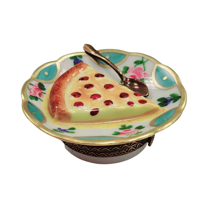 Limoges Boutique presents the Cherry Pie Dessert on Plate, a genuine Limoges box painted by hand in France