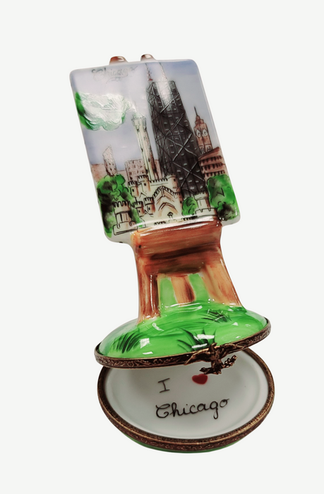 Chicago Artistic Elegance Limoges Box for Art Lovers Porcelain Limoges Fine Art French Trinket Box