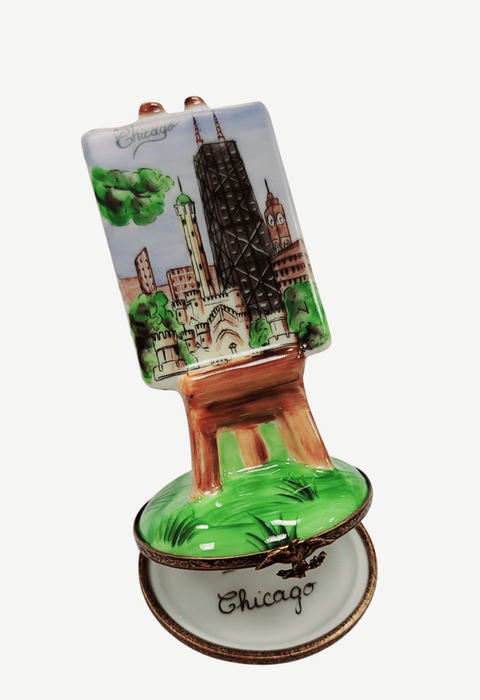 Chicago Artistic Elegance Limoges Box for Art Lovers Porcelain Limoges Fine Art French Trinket Box