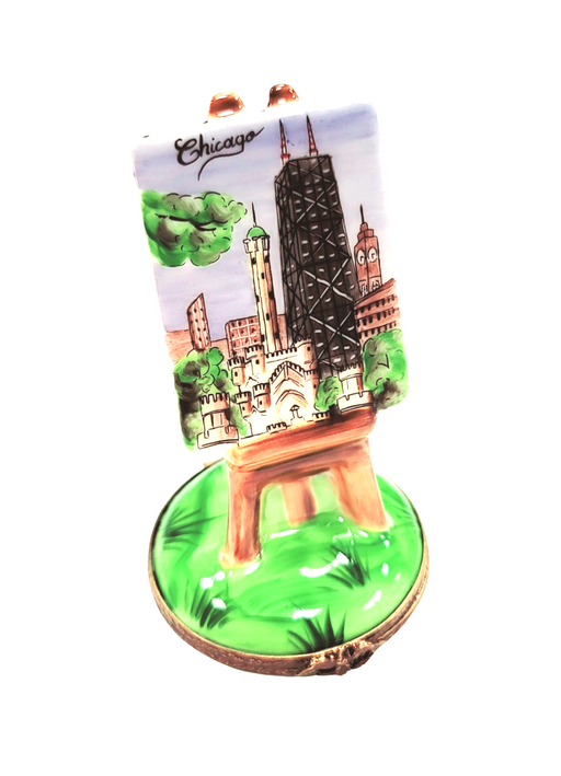 Chicago Artistic Elegance Limoges Box for Art Lovers Porcelain Limoges Fine Art French Trinket Box