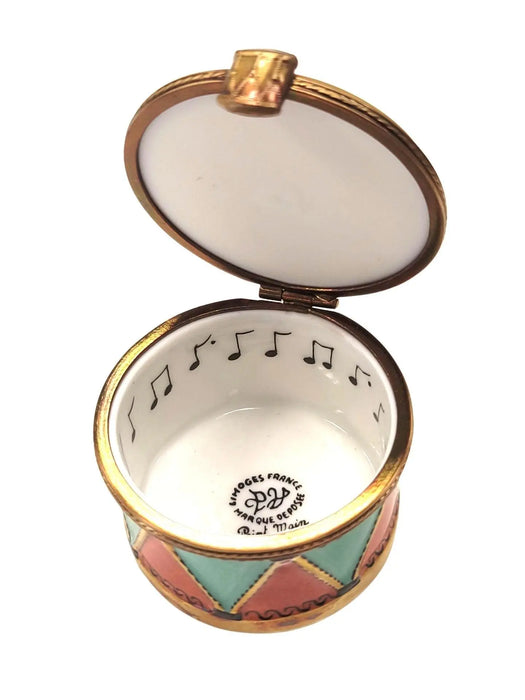 Christmas Drum Limoges Box for Holiday Collectors Porcelain Limoges xmas French Trinket Box