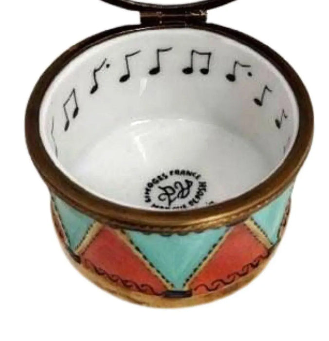 Christmas Drum Limoges Box for Holiday Collectors Porcelain Limoges xmas French Trinket Box