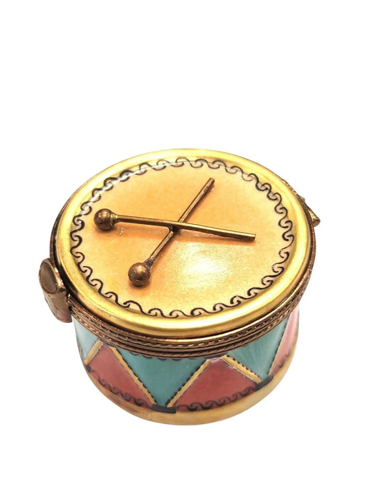 Christmas Drum Limoges Box for Holiday Collectors Porcelain Limoges xmas French Trinket Box