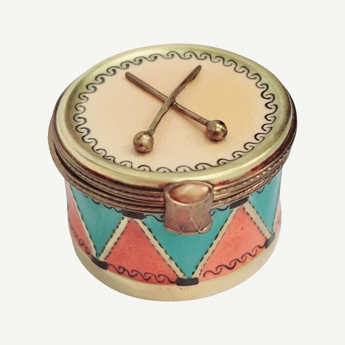 Christmas Drum Limoges Box for Holiday Collectors Porcelain Limoges xmas French Trinket Box