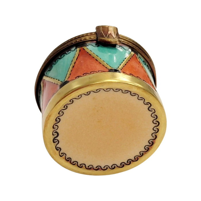 Christmas Drum Limoges Box for Holiday Collectors Porcelain Limoges xmas French Trinket Box