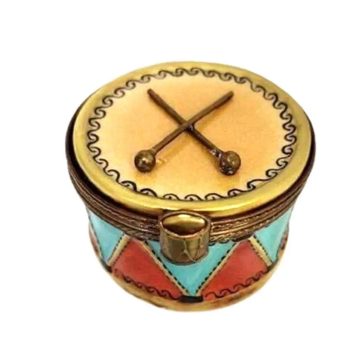 Christmas Drum Limoges Box for Holiday Collectors Porcelain Limoges xmas French Trinket Box