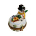 Christmas Snowman Box for Holiday Cheer Porcelain Limoges snowman French Trinket Box