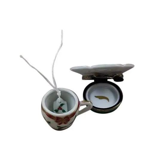 Christmas Teacup Delight for Holiday Cheer Porcelain Limoges Xmas Theme China French Trinket Box