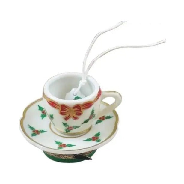 Collectible Christmas Teacup with Tea Limoges box with artisan brushwork